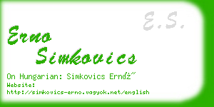 erno simkovics business card